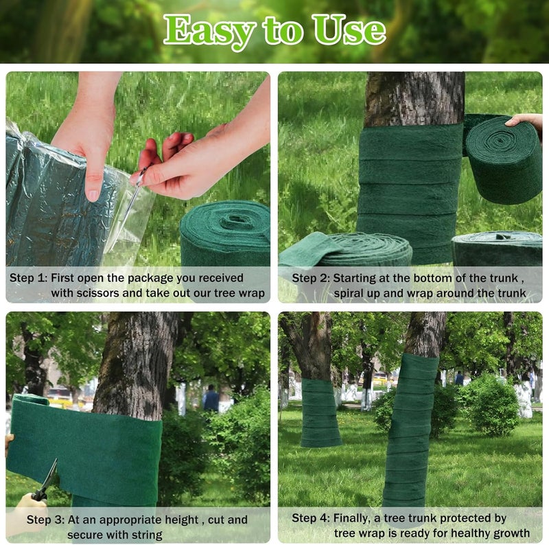 Riare 3 Pack Tree Wraps to Protect Bark for Winter- Total 195 Feet Cold-Proof Tree Trunk Guard Wrap Protection for Damaged Bark, Tree Protectors from Deer Animals, Frost, Freeze - Image 5
